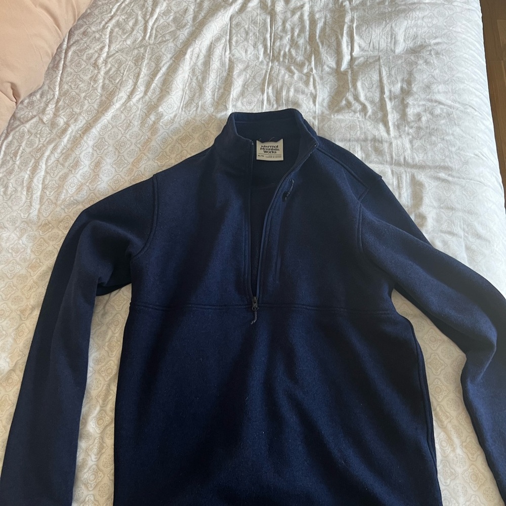 Marmot Men's Dark Blue Quarter Zip Sweater